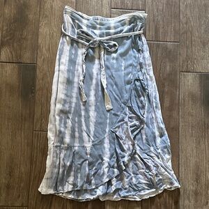 Stylish Asymmetrical Blue and White Women's Skirt